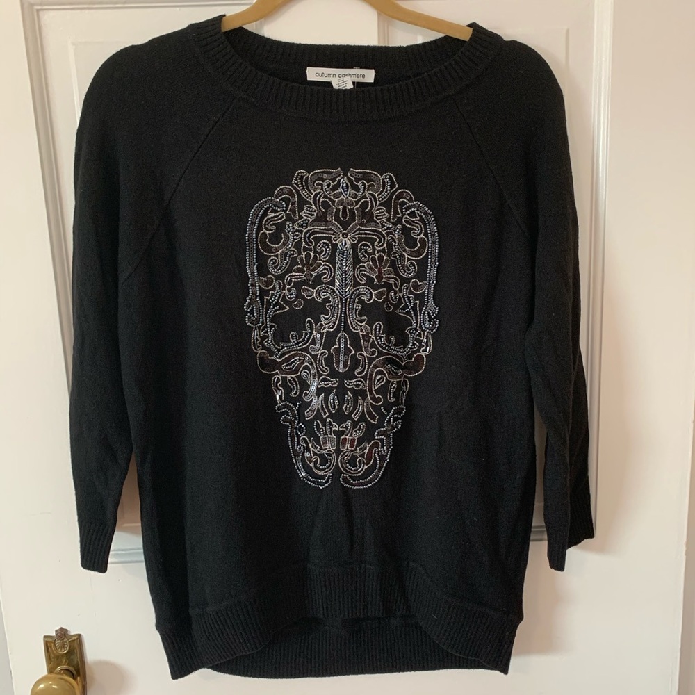Autumn Cashmere Embellished Skull Sweater